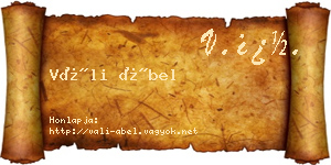 Váli Ábel névjegykártya