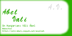 abel vali business card
