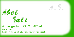 abel vali business card